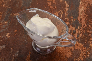 Sour cream in the bowl