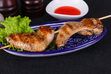 Chicken wings skewer