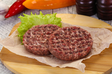 Raw burger cutlet