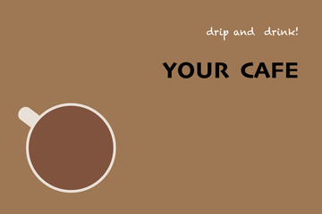 The cup of coffee drink and drip for website banner logo flat design. 