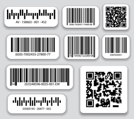 Realistic bar code icon.