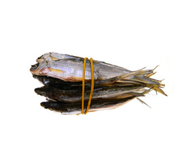 dry fish isolated on white background
