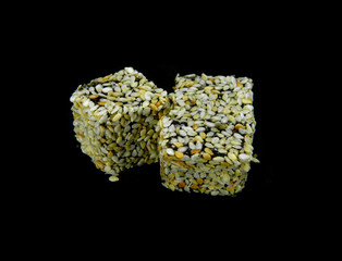marmalade candy isolated on a black background