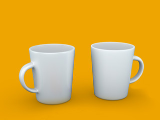 set of cups on background