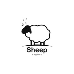 Cute sheep logo vector icon illustration design 