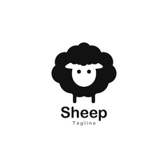 Cute sheep logo vector icon illustration design 