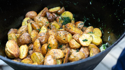 rustic potatoes with garlic - 290931212