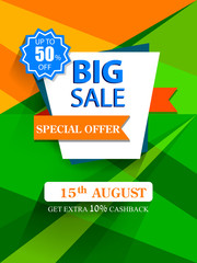 easy to edit vector illustration of Happy Independence Day of India tricolor background for 15 August Big Freedom sale promotion banner