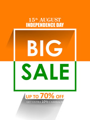 easy to edit vector illustration of Happy Independence Day of India tricolor background for 15 August Big Freedom sale promotion banner