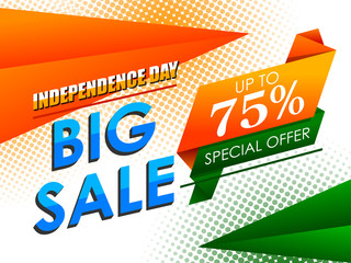 easy to edit vector illustration of Happy Independence Day of India tricolor background for 15 August Big Freedom sale promotion banner