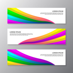 Naklejka premium Business Banner Template with Colorful Gradient Style, Layout Modern Design, Corporate web header or footer