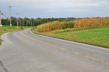 Fototapeta na wymiar Country road in Strasburg, Pennsylvania
