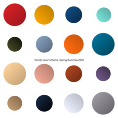 Trendy color scheme by gradient. Spring and summer 2020