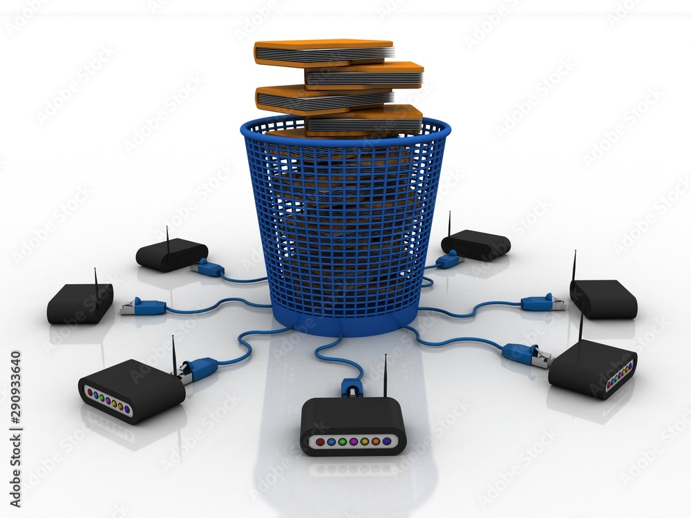 Poster 3d rendering transmitter wifi