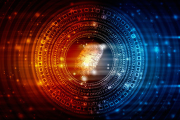 Fingerprint Scanning Technology Concept 2d Illustration