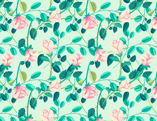 hand drawn roses pattern