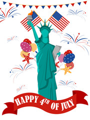 easy to edit vector illustration of Holiday celebration background for 4th of July Happy Independence Day of America
