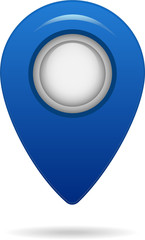 blue pinpoint symbol, Map pin flat design style modern icon. Simple blue pointer minimal symbol. Marker sign.