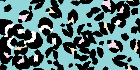 Leopard spots seamless pattern design. Vector illustration background