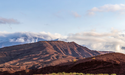 landscape of the mountains with clouds