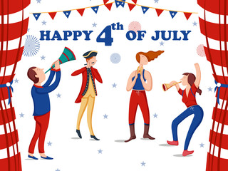 easy to edit vector illustration of Holiday celebration background for 4th of July Happy Independence Day of America