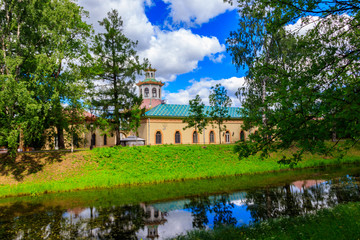 Building of Chinese village in Alexander park in Pushkin (Tsarskoye Selo), Russia