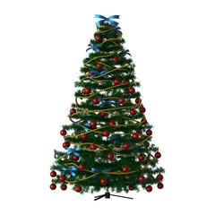 Christmas tree, isolate on a white background. 3D rendering of excellent quality in high resolution