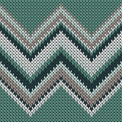 Obraz premium Modern zig zal lines christmas knit geometric