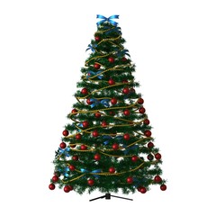 Christmas tree, isolate on a white background. 3D rendering of excellent quality in high resolution