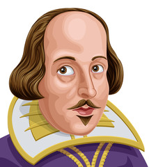 Portrait of William Shakespeare the famous English poet and writer - obrazy, fototapety, plakaty
