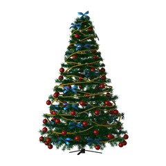 Christmas tree, isolate on a white background. 3D rendering of excellent quality in high resolution