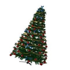 Christmas tree, isolate on a white background. 3D rendering of excellent quality in high resolution
