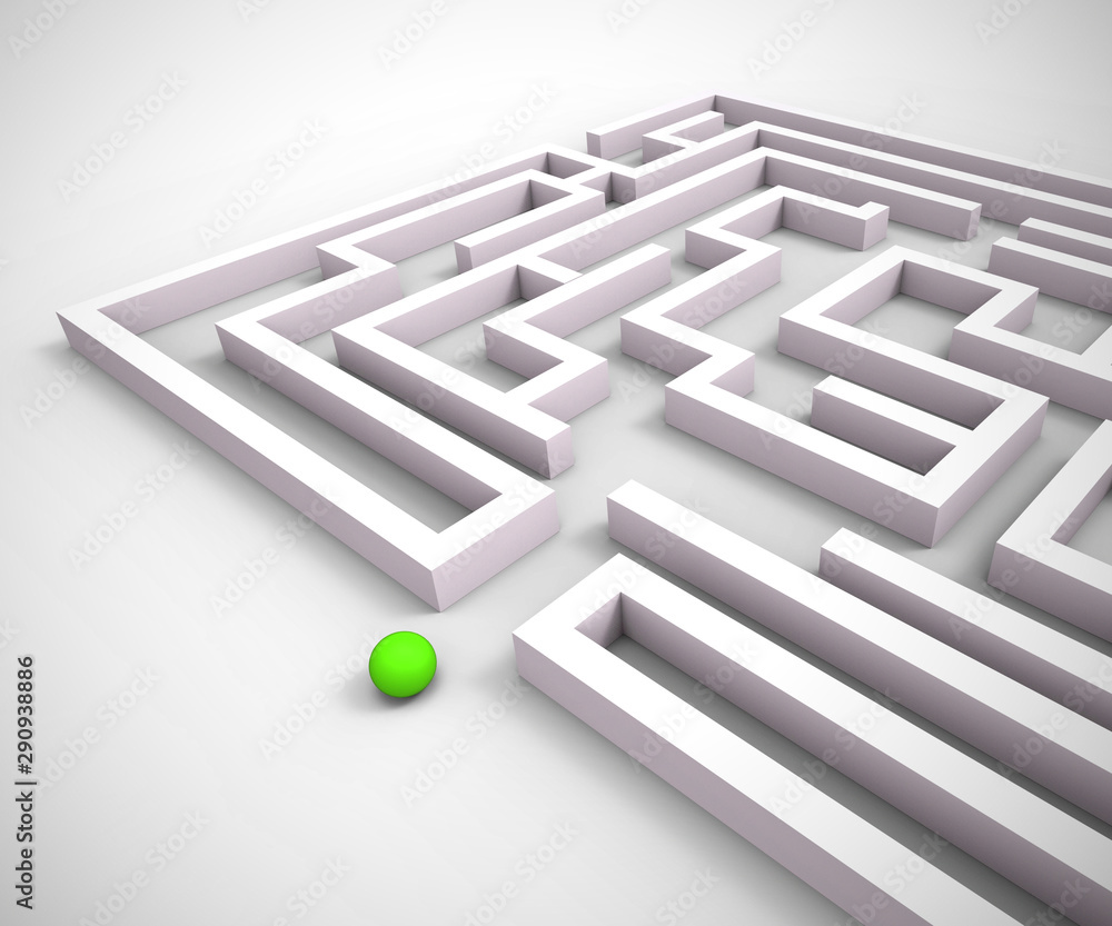 Canvas Prints confused by a maze and bewildered on solution - 3d illustration
