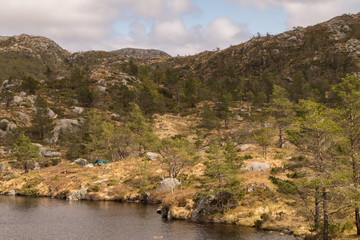 Norwegian mountains with mountain lake