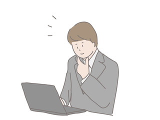 吟味するビジネスパーソン