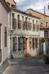 Typical Street and old houses in old town of Xanthi, Greece
