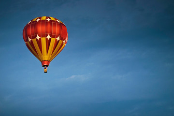 Hot air balloon in the sky at the International Balloon Festival of Saint Jean Sur Richelieu, Quebec, Canada
