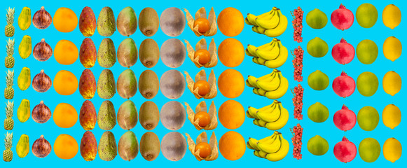 Verschiedene frische Früchte Composing