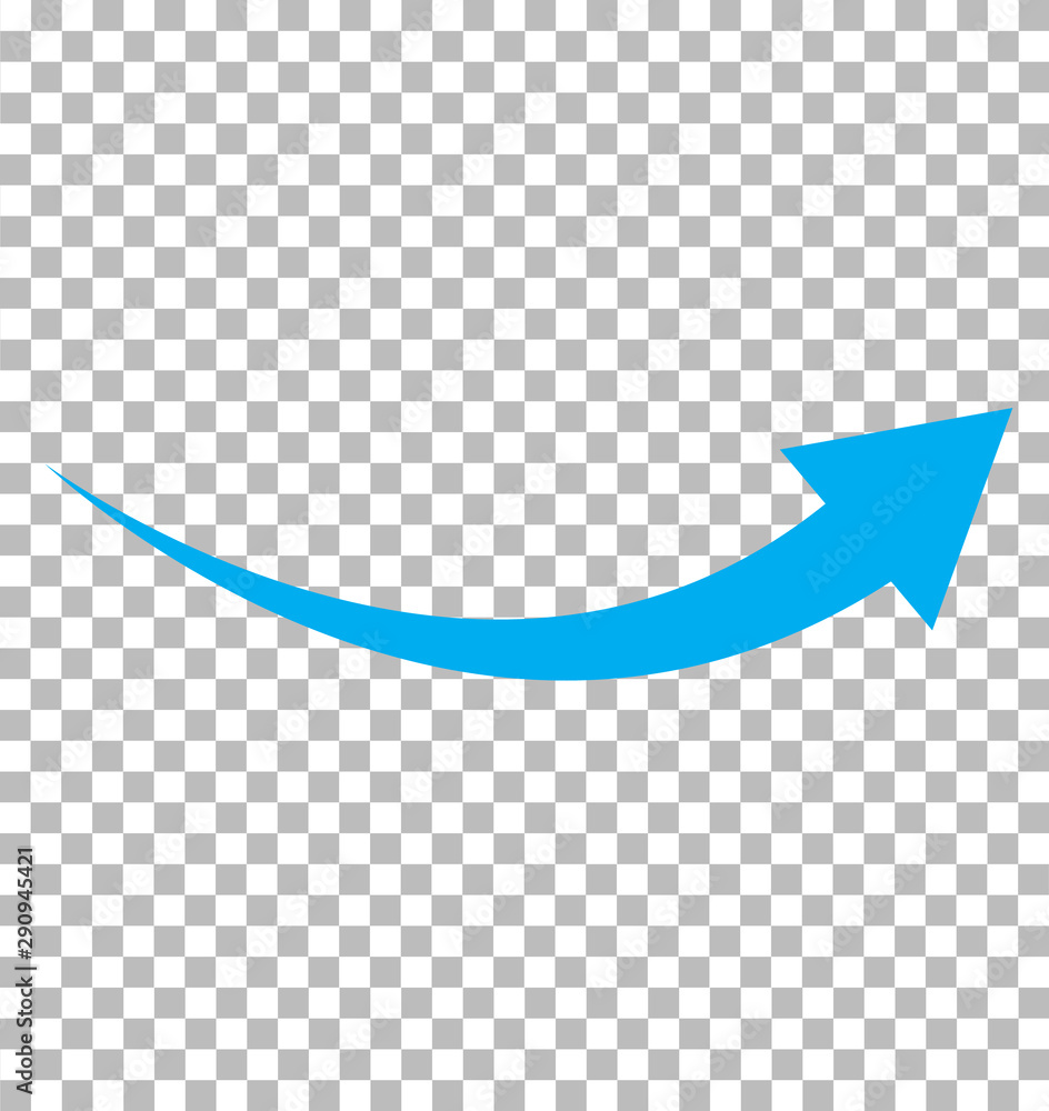 Poster blue arrow icon on transparent background. flat style. arrow logo concept. arrow icon for your web s