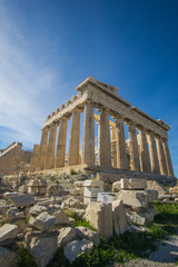 A beautiful sunny day at the acropolis hill in Athens Greece , this iconic Parthenon is just amazing , its unbelievable to see such an iconic landmark still standing after more than 2000 years ! 