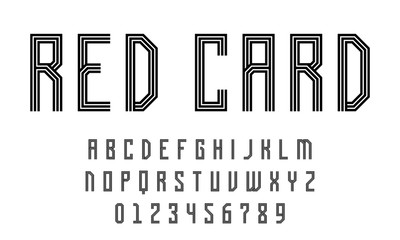 Set of alphabets font letters and numbers modern abstract design with lines vector illustration