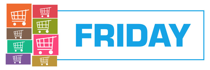 Friday Colorful Shopping Carts Grid Left Box Horizontal 