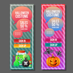 halloween vertical banner colorful magic potion
