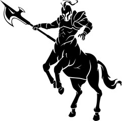 Fantasy Centaur Warrior Symbol Silhouette - obrazy, fototapety, plakaty