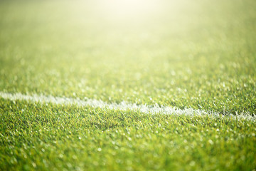 Photo from above of green lawn for football