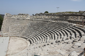 Calatafimi Segesta, Italy - 1 July 2016: The theater in the archaeological park of the ancient city...