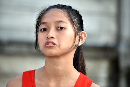 A Serious Young Filipina Girl