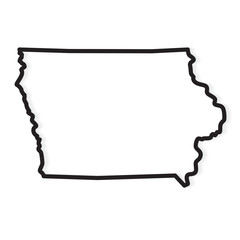 black outline of Iowa map- vector illustration - obrazy, fototapety, plakaty