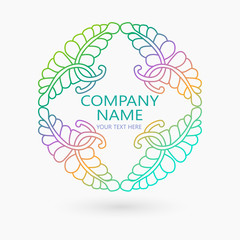 Vector Logo Design Template With Leaves And Lines For Holistic Medicine Centers, Yoga, Natural And Organic Food Products And Packaging. Nature Health Green Logo Vector.