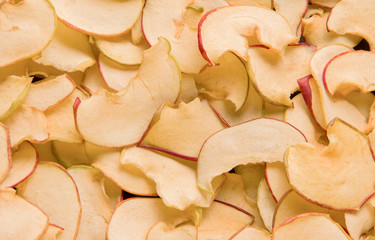 many sliced ​​fruit apple chips
